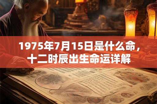 1975年7月15日是什么命,十二时辰出生命运详解 1975年7月15日是什么命,十二时辰出生命运详解