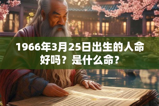 1966年3月25日出生的人命好吗?是什么命? 1966年3月25日出生的人命好吗?是什么命?