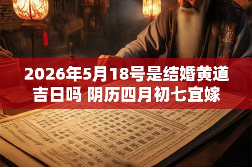 2026年5月18号是结婚黄道吉日吗 阴历四月初七宜嫁娶吗 2026年5月18号是结婚黄道吉日吗 阴历四月初七宜嫁娶吗
