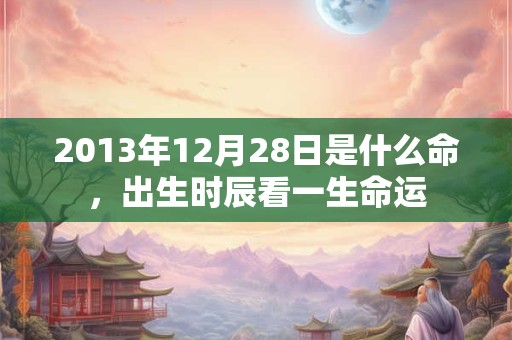 2013年12月28日是什么命，出生时辰看一生命运