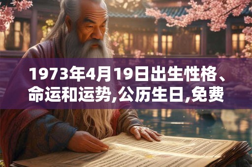 1973年4月19日出生性格、命运和运势,公历生日,免费算命 1973年4月19日出生性格、命运和运势,公历生日,免费算命