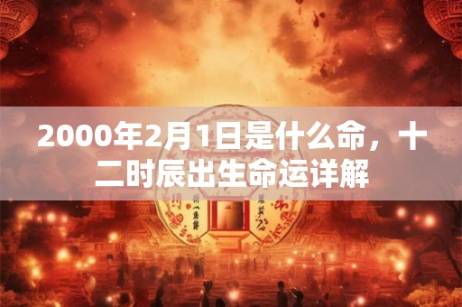 2000年2月1日是什么命，十二时辰出生命运详解