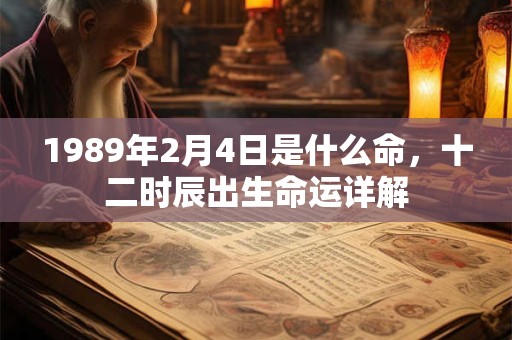 1989年2月4日是什么命,十二时辰出生命运详解 1989年2月4日是什么命,十二时辰出生命运详解