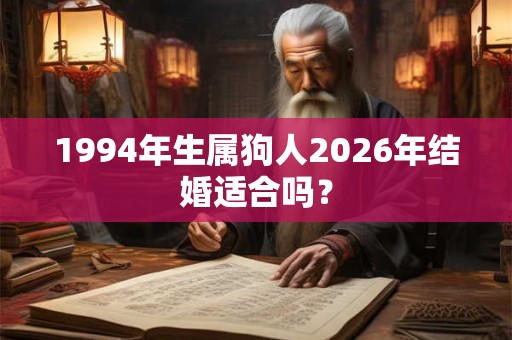 1994年生属狗人2026年结婚适合吗？