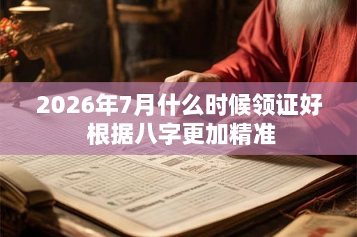 2026年7月什么时候领证好 根据八字更加精准