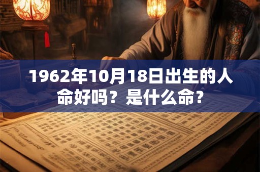 1962年10月18日出生的人命好吗？是什么命？