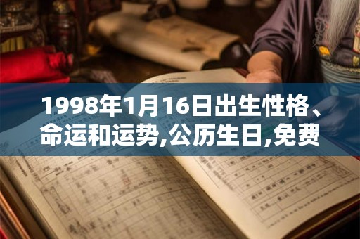 1998年1月16日出生性格、命运和运势,公历生日,免费算命 1998年1月16日出生性格、命运和运势,公历生日,免费算命