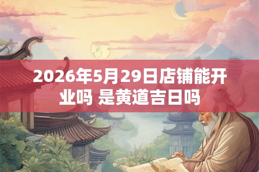 2026年5月29日店铺能开业吗 是黄道吉日吗 2026年5月29日店铺能开业吗 是黄道吉日吗