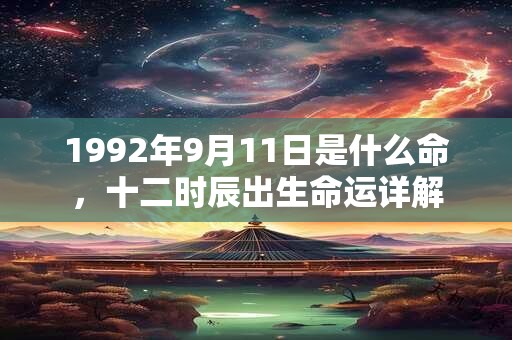 1992年9月11日是什么命，十二时辰出生命运详解