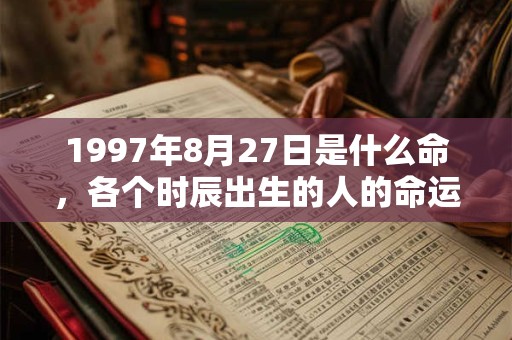 1997年8月27日是什么命，各个时辰出生的人的命运
