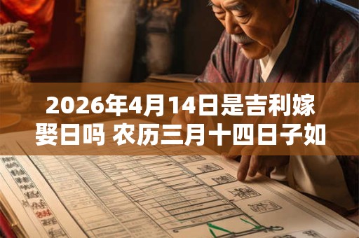 2026年4月14日是吉利嫁娶日吗 农历三月十四日子如何