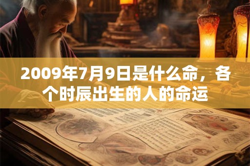2009年7月9日是什么命，各个时辰出生的人的命运
