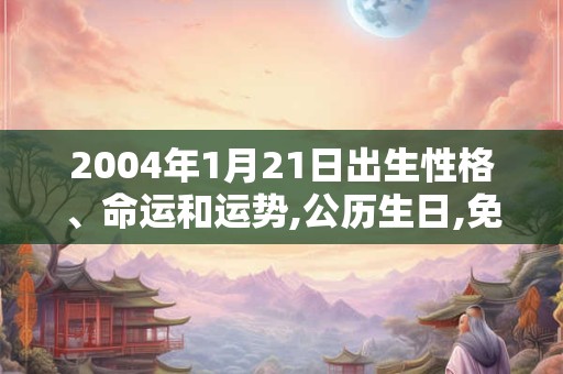 2004年1月21日出生性格、命运和运势,公历生日,免费算命 2004年1月21日出生性格、命运和运势,公历生日,免费算命