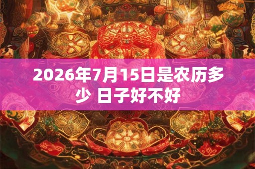 2026年7月15日是农历多少 日子好不好 2026年7月15日是农历多少 日子好不好