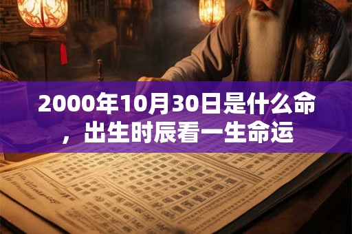 2000年10月30日是什么命，出生时辰看一生命运