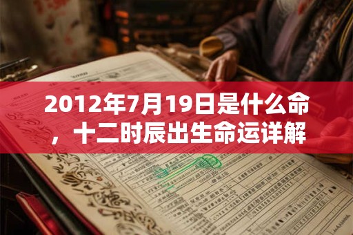 2012年7月19日是什么命，十二时辰出生命运详解