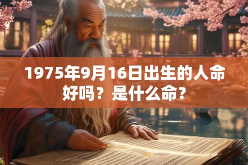 1975年9月16日出生的人命好吗?是什么命? 1975年9月16日出生的人命好吗?是什么命?