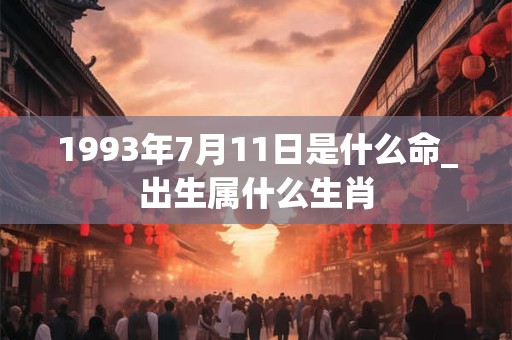 1993年7月11日是什么命_出生属什么生肖