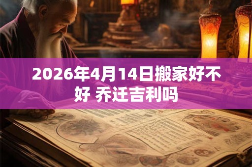 2026年4月14日搬家好不好 乔迁吉利吗
