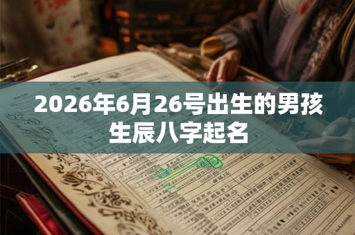2026年6月26号出生的男孩生辰八字起名 2026年6月26号出生的男孩生辰八字起名