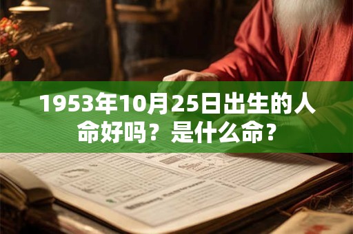 1953年10月25日出生的人命好吗？是什么命？