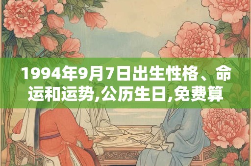 1994年9月7日出生性格、命运和运势,公历生日,免费算命 1994年9月7日出生性格、命运和运势,公历生日,免费算命