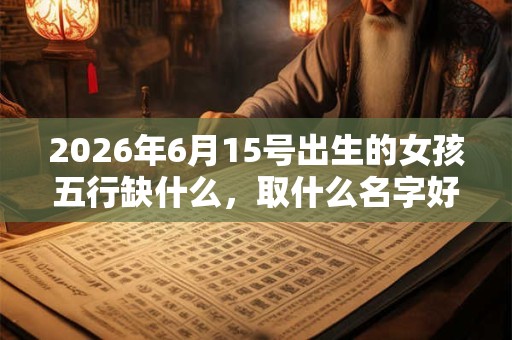 2026年6月15号出生的女孩五行缺什么，取什么名字好
