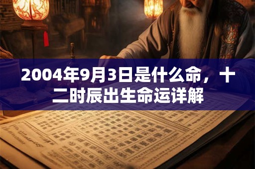 2004年9月3日是什么命,十二时辰出生命运详解 2004年9月3日是什么命,十二时辰出生命运详解