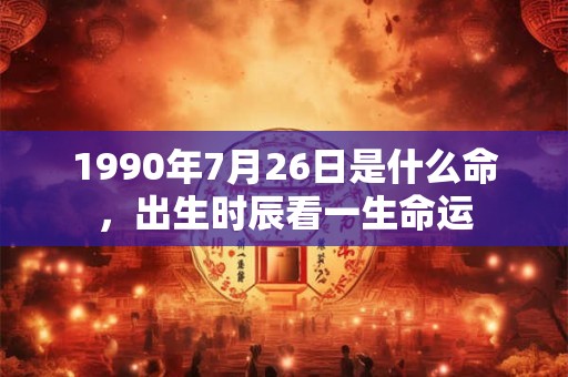 1990年7月26日是什么命,出生时辰看一生命运 1990年7月26日是什么命,出生时辰看一生命运