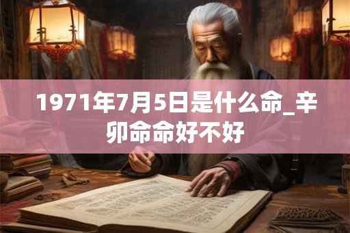 1971年7月5日是什么命_辛卯命命好不好