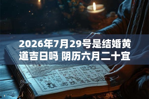 2026年7月29号是结婚黄道吉日吗 阴历六月二十宜嫁娶吗 2026年7月29号是结婚黄道吉日吗 阴历六月二十宜嫁娶吗