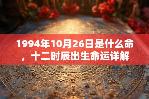 1994年10月26日是什么命，十二时辰出生命运详解