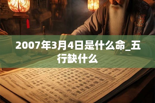 2007年3月4日是什么命_五行缺什么