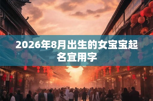 2026年8月出生的女宝宝起名宜用字
