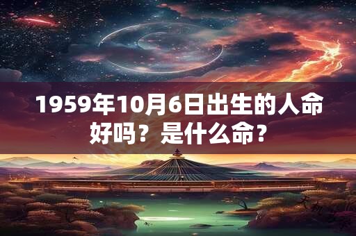 1959年10月6日出生的人命好吗？是什么命？