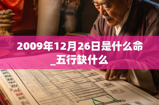 2009年12月26日是什么命_五行缺什么