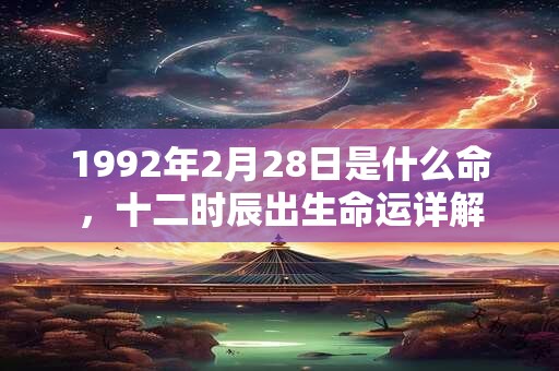 1992年2月28日是什么命，十二时辰出生命运详解