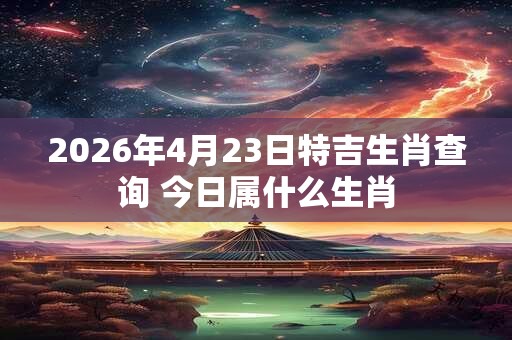 2026年4月23日特吉生肖查询 今日属什么生肖