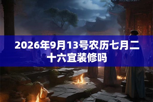 2026年9月13号农历七月二十六宜装修吗