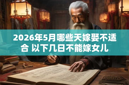 2026年5月哪些天嫁娶不适合 以下几日不能嫁女儿