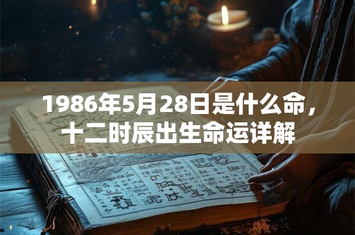 1986年5月28日是什么命，十二时辰出生命运详解