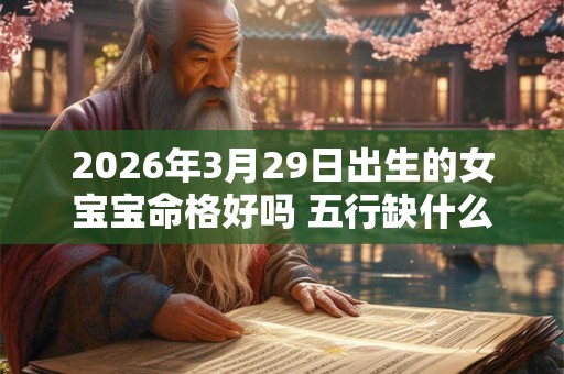 2026年3月29日出生的女宝宝命格好吗 五行缺什么