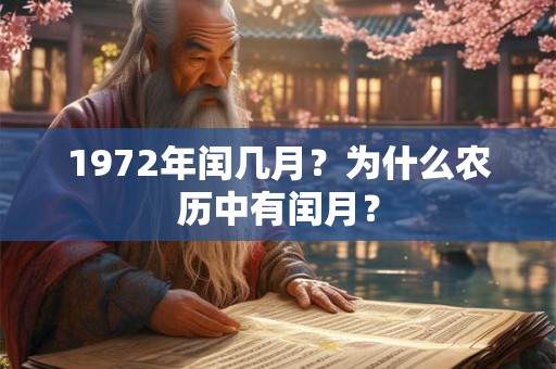 1972年闰几月？为什么农历中有闰月？