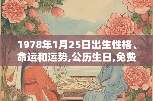 1978年1月25日出生性格、命运和运势,公历生日,免费算命 1978年1月25日出生性格、命运和运势,公历生日,免费算命