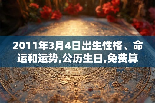 2011年3月4日出生性格、命运和运势,公历生日,免费算命 2011年3月4日出生性格、命运和运势,公历生日,免费算命