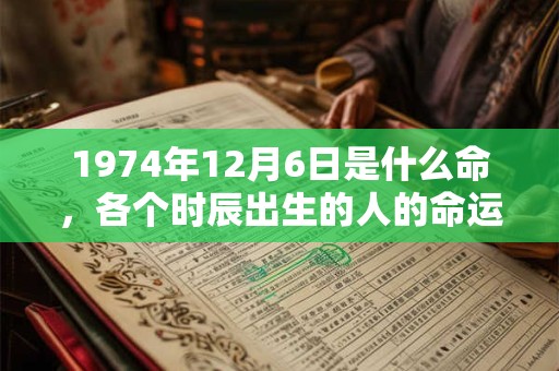 1974年12月6日是什么命,各个时辰出生的人的命运 1974年12月6日是什么命,各个时辰出生的人的命运