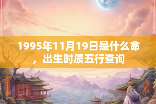 1995年11月19日是什么命,出生时辰五行查询 1995年11月19日是什么命,出生时辰五行查询