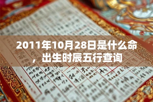 2011年10月28日是什么命，出生时辰五行查询