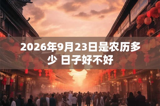 2026年9月23日是农历多少 日子好不好
