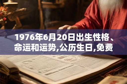 1976年6月20日出生性格、命运和运势,公历生日,免费算命